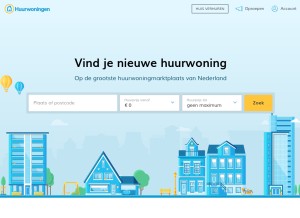 How huurwoningen.nl looks like on a tablet such as an iPad.
