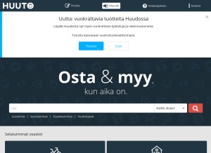 How huuto.net looks like on a tablet such as an iPad.