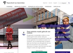 How hva.nl looks like on a tablet such as an iPad.