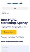 How hvacmarketing.org looks like on a mobile device such as an iPhone.