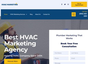 How hvacmarketing.org looks like on a tablet such as an iPad.