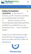 How hvfcu.org looks like on a mobile device such as an iPhone.