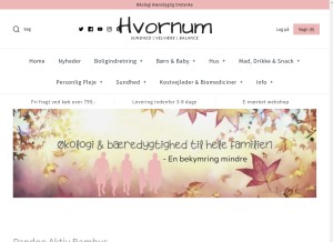 How hvornum.com looks like on a tablet such as an iPad.