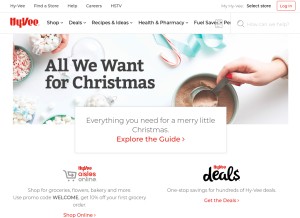 How hy-vee.com looks like on a tablet such as an iPad.