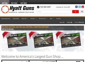 How hyattgunstore.com looks like on a tablet such as an iPad.