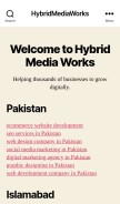 How hybridmediaworks.net looks like on a mobile device such as an iPhone.