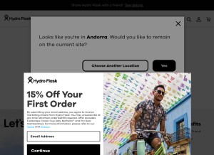 How hydroflask.com looks like on a tablet such as an iPad.
