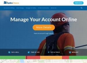 How hydroottawa.com looks like on a tablet such as an iPad.