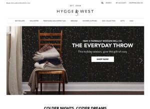 How hyggeandwest.com looks like on a tablet such as an iPad.