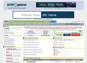 How hyipexplorer.com looks like on a tablet such as an iPad.