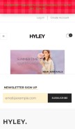 How hyley.com looks like on a mobile device such as an iPhone.