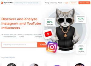 How hypeauditor.com looks like on a tablet such as an iPad.
