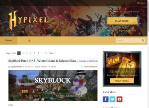 How hypixel.net looks like on a tablet such as an iPad.