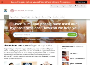 How hypnosisdownloads.com looks like on a tablet such as an iPad.