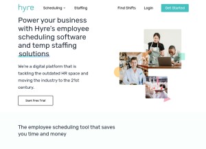 How hyrestaff.com looks like on a tablet such as an iPad.