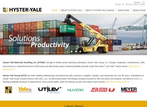 How hyster-yale.com looks like on a tablet such as an iPad.