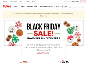 How hyvee.com looks like on a tablet such as an iPad.