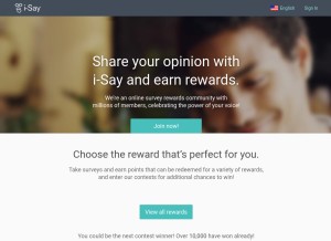 How i-say.com looks like on a tablet such as an iPad.