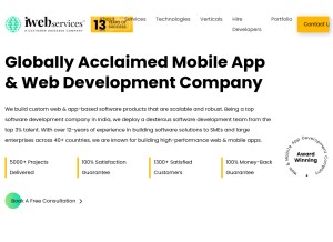 How i-webservices.com looks like on a tablet such as an iPad.