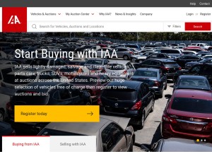How iaai.com looks like on a tablet such as an iPad.