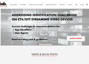 How iabtechlab.com looks like on a tablet such as an iPad.