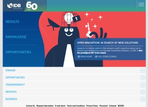 How iadb.org looks like on a tablet such as an iPad.