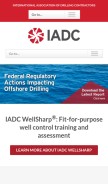 How iadc.org looks like on a mobile device such as an iPhone.