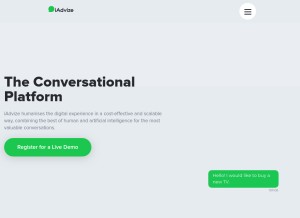 How iadvize.com looks like on a tablet such as an iPad.