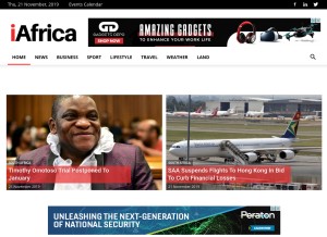 How iafrica.com looks like on a tablet such as an iPad.