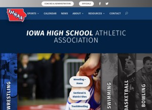 How iahsaa.org looks like on a tablet such as an iPad.