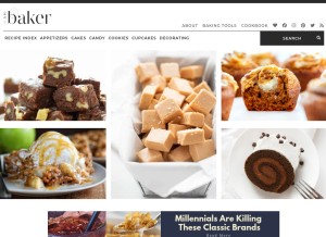 How iambaker.net looks like on a tablet such as an iPad.