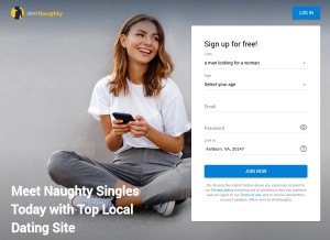 How iamnaughty.com looks like on a tablet such as an iPad.