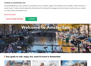 How iamsterdam.com looks like on a tablet such as an iPad.