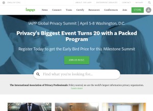 How iapp.org looks like on a tablet such as an iPad.