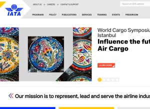 How iata.org looks like on a tablet such as an iPad.