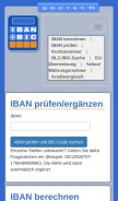 How iban-rechner.de looks like on a mobile device such as an iPhone.