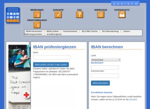 How iban-rechner.de looks like on a tablet such as an iPad.