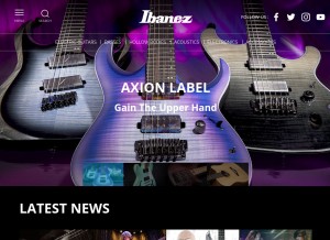 How ibanez.com looks like on a tablet such as an iPad.