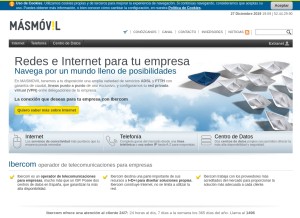 How ibercom.com looks like on a tablet such as an iPad.