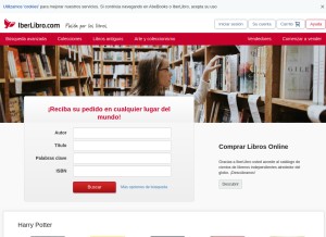 How iberlibro.com looks like on a tablet such as an iPad.