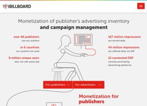 How ibillboard.com looks like on a tablet such as an iPad.