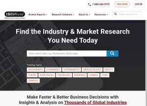 How ibisworld.com looks like on a tablet such as an iPad.