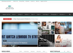 How iblogshub.com looks like on a tablet such as an iPad.