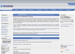 How ibmmainframes.com looks like on a tablet such as an iPad.