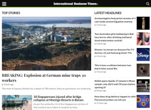 How ibtimes.sg looks like on a tablet such as an iPad.