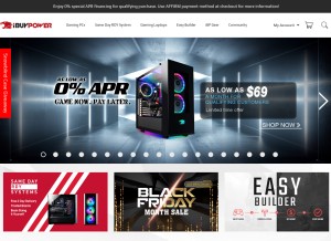 How ibuypower.com looks like on a tablet such as an iPad.