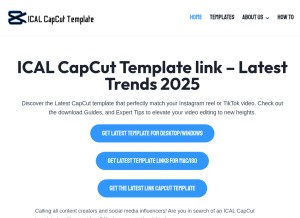 How icalcapcuttemplate.com looks like on a tablet such as an iPad.