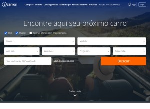 How icarros.com looks like on a tablet such as an iPad.