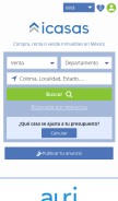 How icasas.mx looks like on a mobile device such as an iPhone.