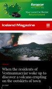 How icelandmag.is looks like on a mobile device such as an iPhone.